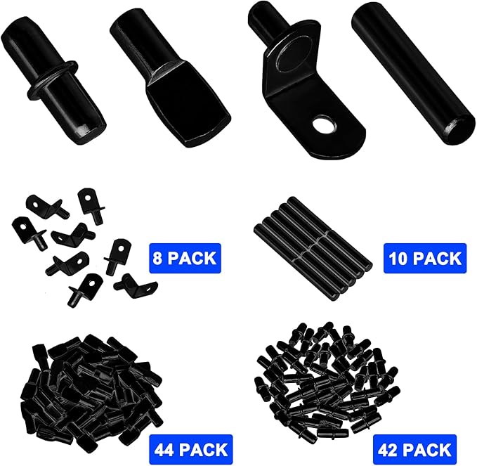 104Pcs Shelf Pins Pegs Kit, 4 Styles Shelf Support Pegs, Bookshelf Pegs - Image 4