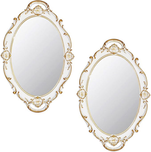 Eaoundm 14.5 x 10 inchs Oval Antique Decorative Wall Mirror Vintage Hanging by Eaoundm