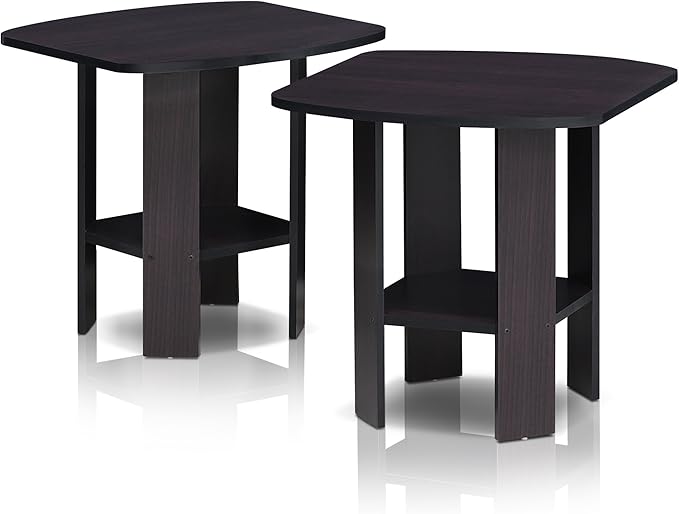 Furinno Simple Design Side Table Set of 2, 2-Tier Modern End Table - Image 4