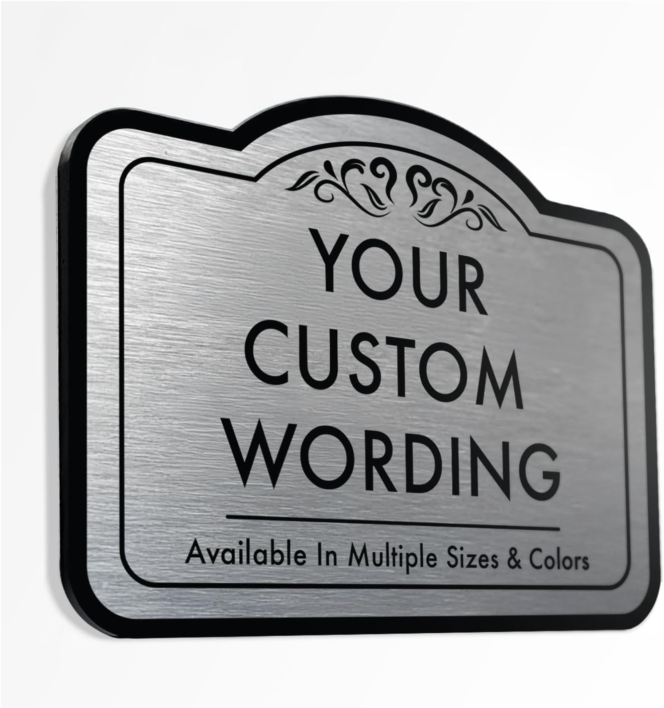 Custom Decorative Outdoor Metal Signs, Personalized Aluminum, Waterproof Made In USA, Silver 24x24