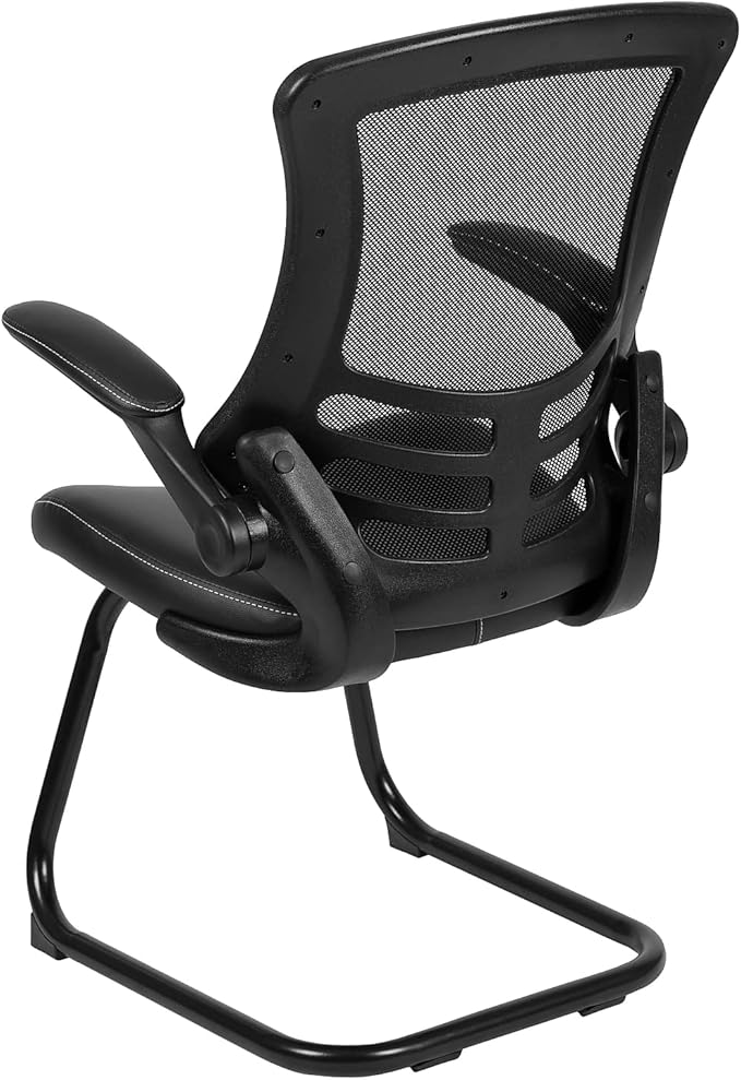 Flash Furniture Kelista Black Mesh Sled Base Side Reception Chair - Image 5