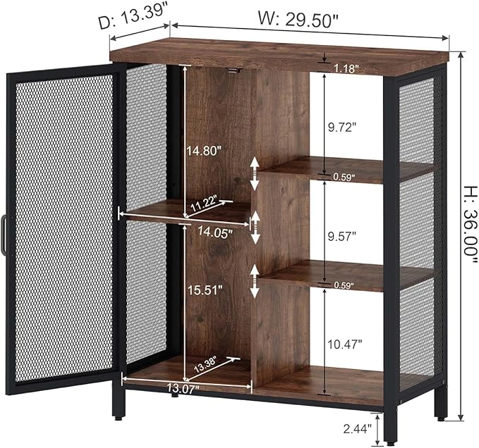 BON AUGURE Coffee Bar Cabinet for Home Liquor, Industrial Coffee Station for - Image 2