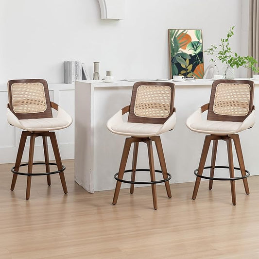 Set of 3 Mid Century Modern Counter Stools by KUNZENTLIVING