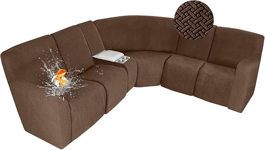 ALIECOM 100% Waterproof Recliner Sectional Couch Covers L Shape Stretch Corner by ALIECOM