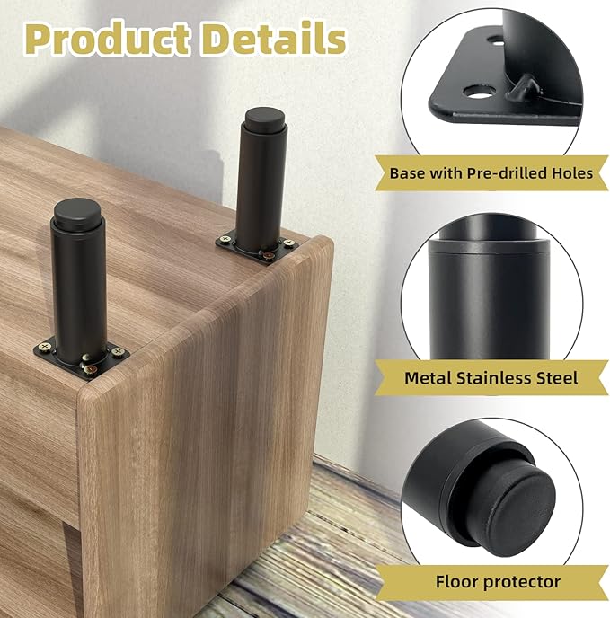 7"-12" Metal Adjustable Furniture Legs, Adjustable Height Replacement Legs - Image 4