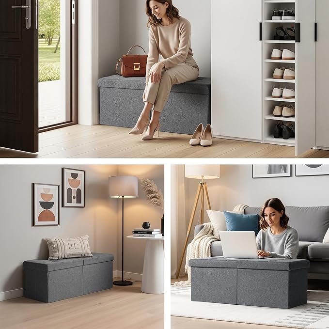 35-INCH Storage Ottoman Bench, Footrest - Image 7