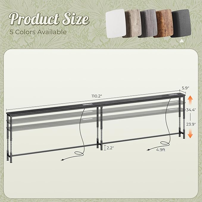 Huuger 110.2 Inch Sofa Table - Image 3
