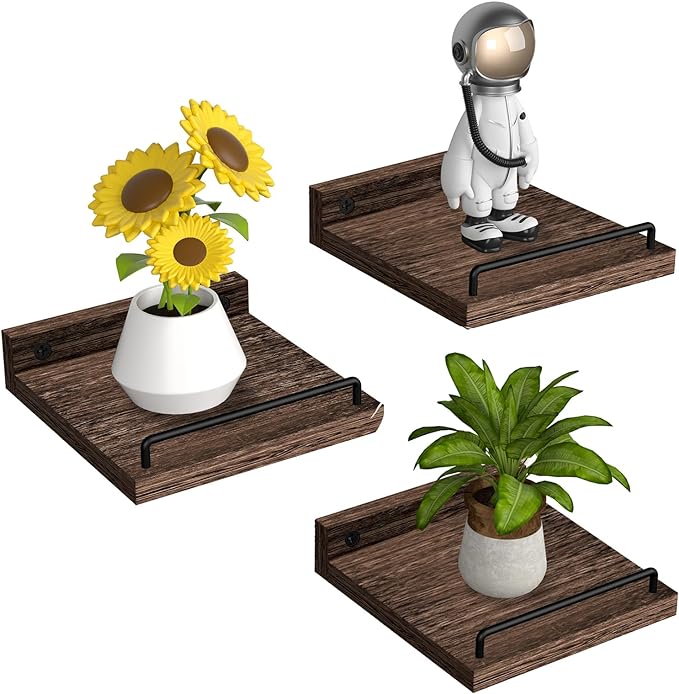 RYOFOBETTO Small Floating Shelf, 6X6 Inches Farmhouse Wall Shelves by RYOFOBETTO