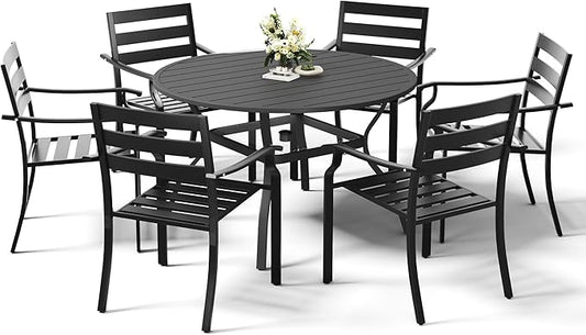 HOMREST 7 Piece Outdoor Patio Dining Set by HOMREST