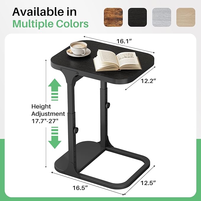 Kitstorack Height Adjustable End Table, Small Side Table - Image 3