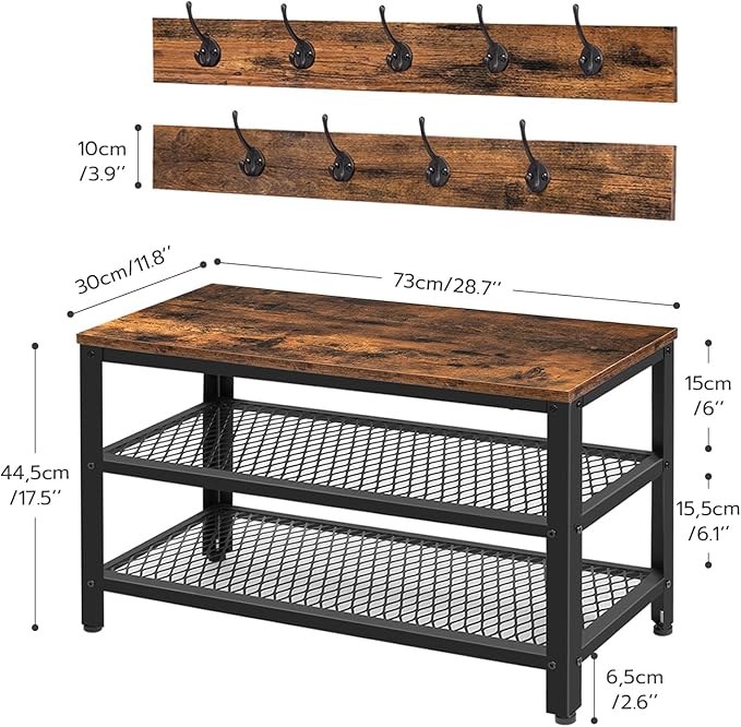 HOOBRO Hall Tree Entryway Storage Bench, Coat Rack Shoe Bench, Shoe Rack - Image 4