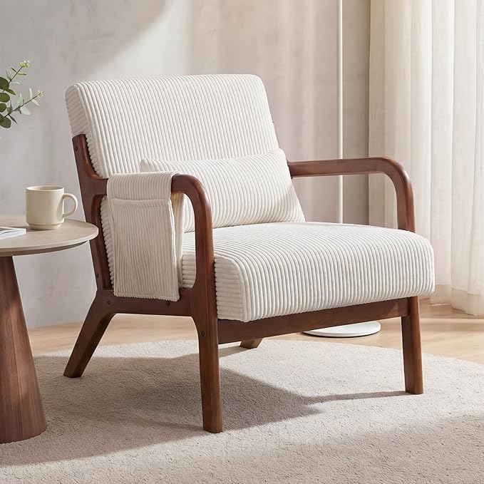DUMOS Mid Century Modern Accent Chair, Upholstered Armchair by DumosLifestyle