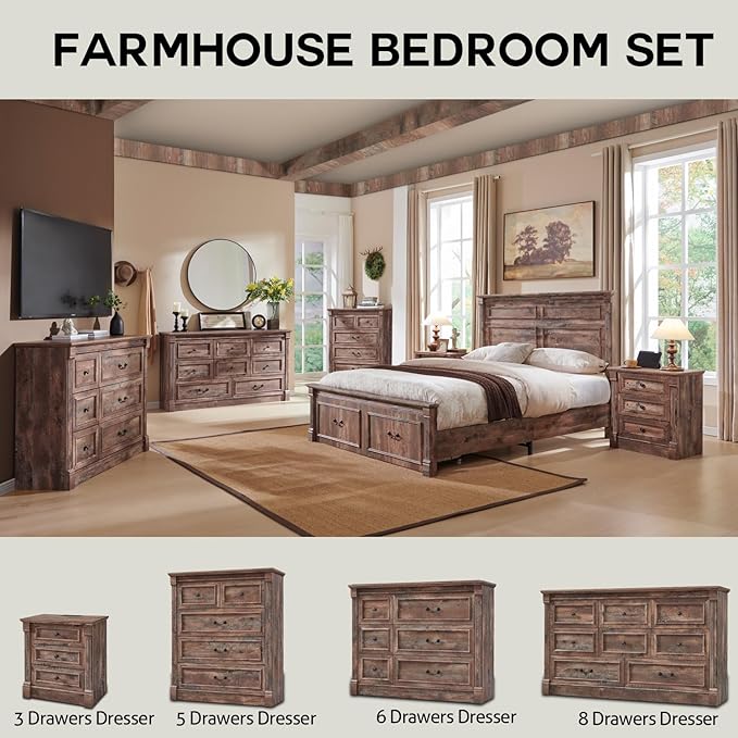Aitjunz Farmhouse Queen Size Bed Frame - Image 6