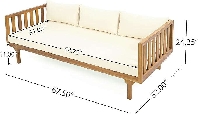 Merax Outdoor 4-Piece Acacia Wood Conversation Set - Image 5