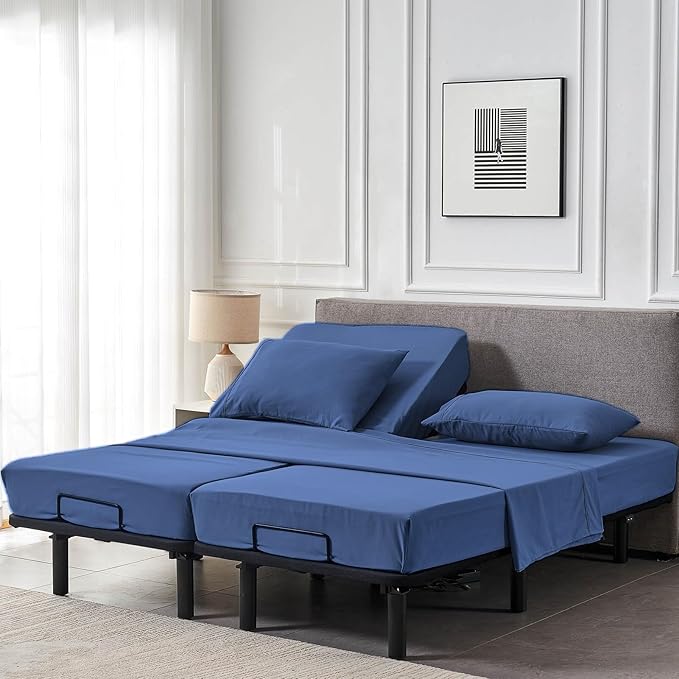 Kingnex Split Queen Sheets for Adjustable Bed Soft 1800 Microfiber 5 Pieces - Image 5