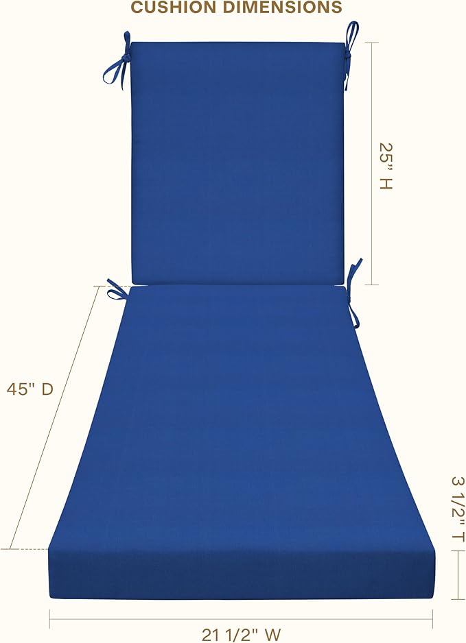 Honeycomb Outdoor Chaise Lounge Cushion - Image 2