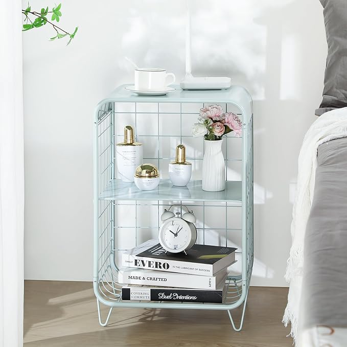 APEXCHASER Cute Nightstand, Metal Side Table, 3 Tier End Table - Image 2