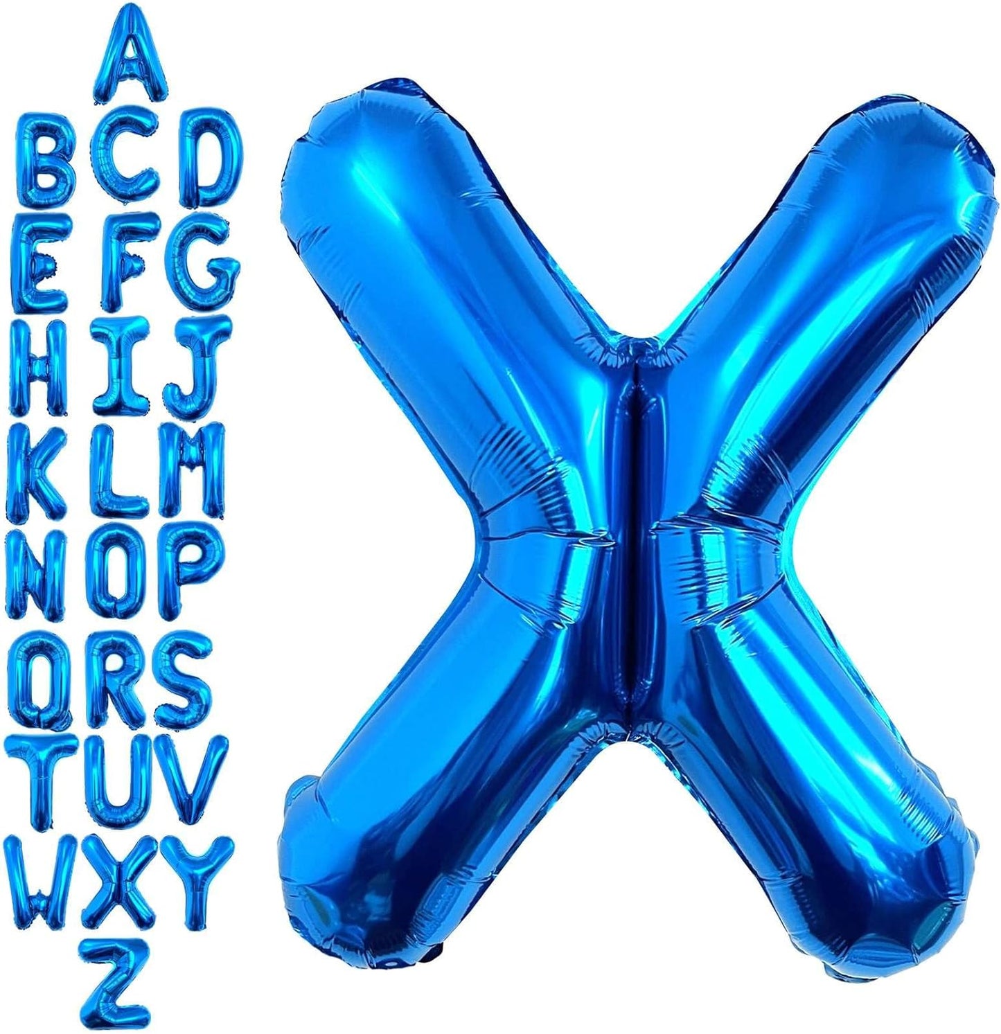 40 Inch Blue Letter X Balloons, DIY Phrase Foil Alphabet Letter X Balloons DIY Word X Banner for Birthday Anniversary Celebration Graduation Party Supplies Decoration
