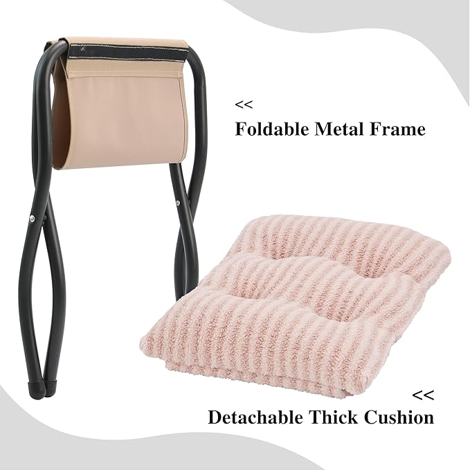 15" Folding Ottoman, Foldable Footrest Stool, Portable Small Foot Stool - Image 5