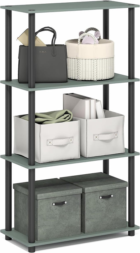 Furinno Turn-N-Tube Storage Shelves, 4-Tier Toolless Book Shelf, Corner Shelf by Furinno-FitsYourSpaceFitsYourBudget