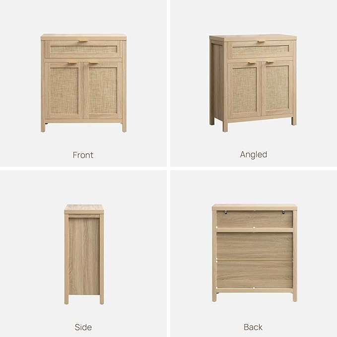 SICOTAS Sideboard Buffet Storage Cabinet Set of 3, Rattan Credenza Buffet Table - Image 10