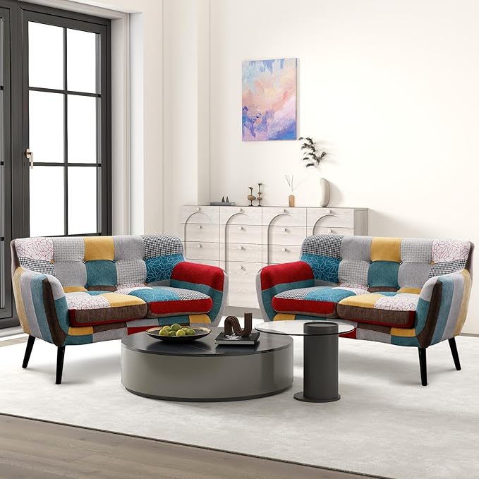 Bonzy Home Modern Boho Loveseat Couch Sofa Chair Set of 2 by BonzyHome