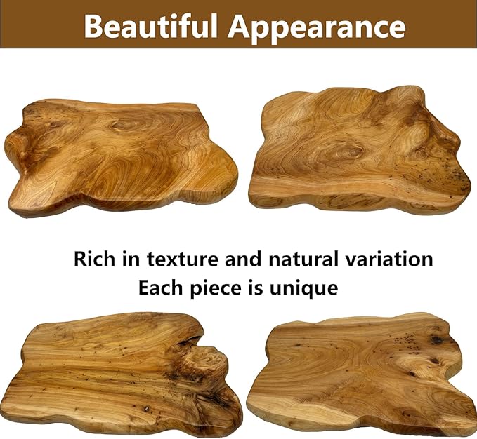 Rustic Solid Wood Live Edge Style End Table, Natural Wood Side Table - Image 3