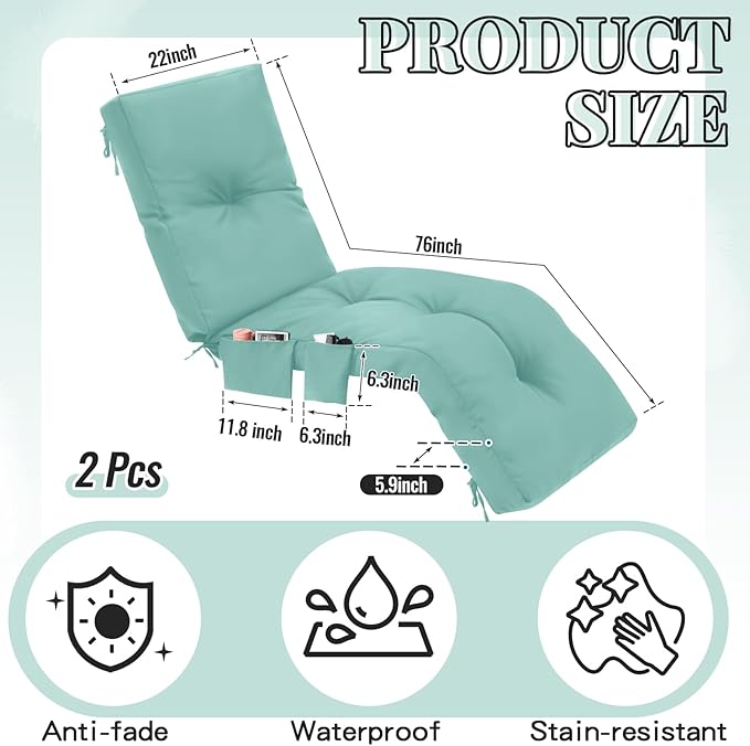 Outdoor Chaise Lounge Cushions - Image 2