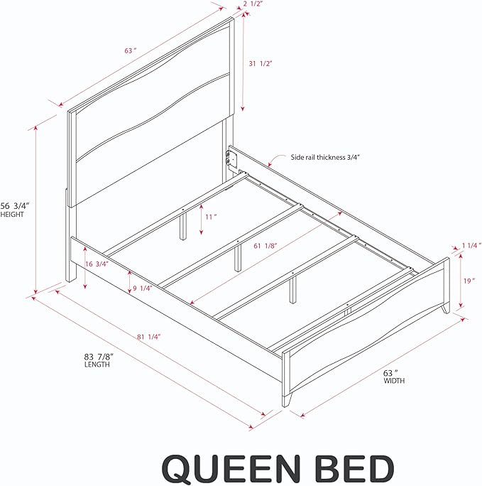 Kings Brand Furniture Brielle 6-Piece Bedroom Set – Modern Wood Bed Frame - Image 9