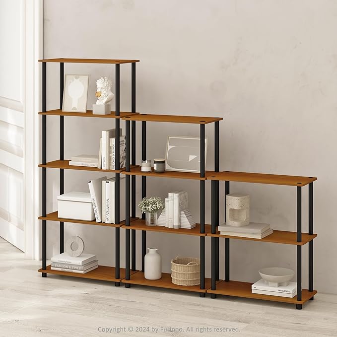 Furinno Turn-N-Tube Book Shelf, 5-Tier Bookshelf, Bookcase - Image 2
