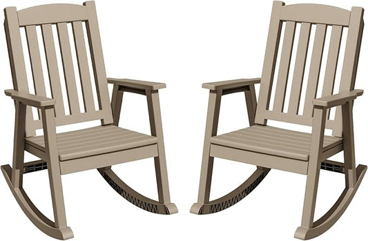 Greesum Set of 2 Outdoor Rocking Chair, All-Weather Patio Rocker, Rust-Proof & by BuynowfromGreesum
