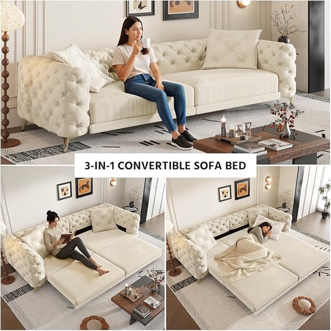 97.7" Convertible Queen Sleeper Sofa - Image 3