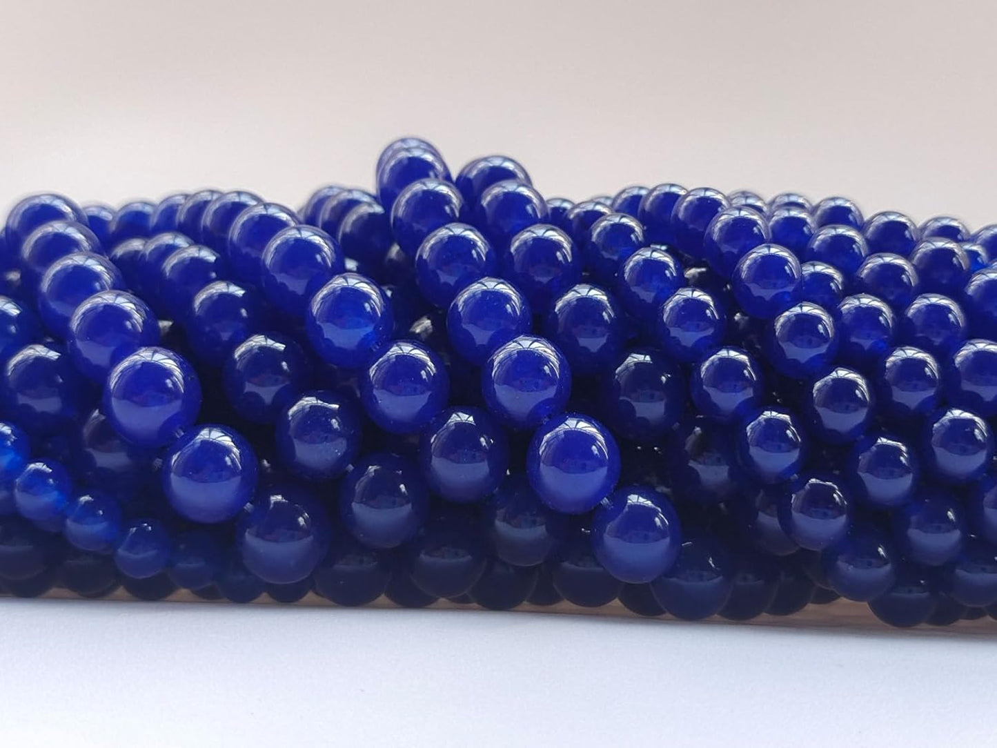 Stone Beads 8mm 100pcs Dark Blue Chalcedony Beads Round Loose Gemstones Beads for Bracelet Necklace Jewelry Making (8mm, 60831 Dark Blue Chalcedony)