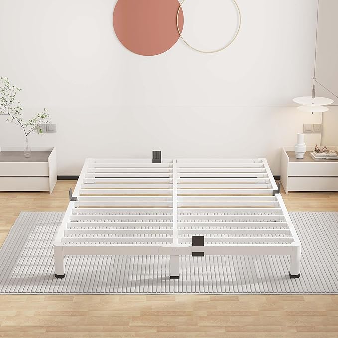 ROIL 4 Inch White King Bed Frame - Image 6