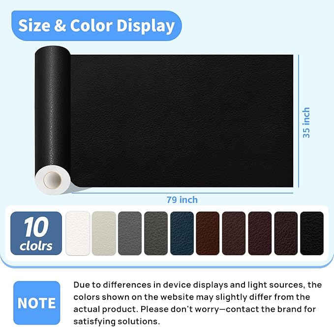 Kangshoon Leather Repair Patches, 35X79 Inch Self-Adhesive Leather Repair Tape - Image 2