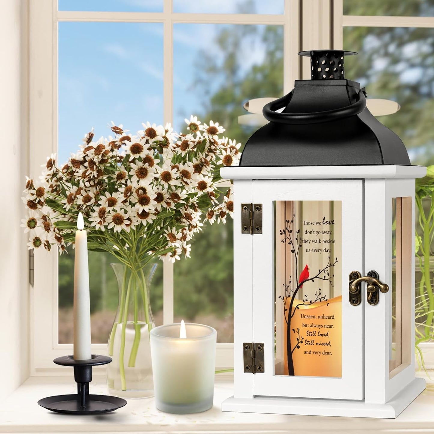 Memorial Lantern - Bereavement Sympathy Gifts for Loss of Loved One Memorial Gifts for Loss of Mother Loss of Father Remembrance Gifts Thoughtful Funeral Gifts with LED Candle and Remote
