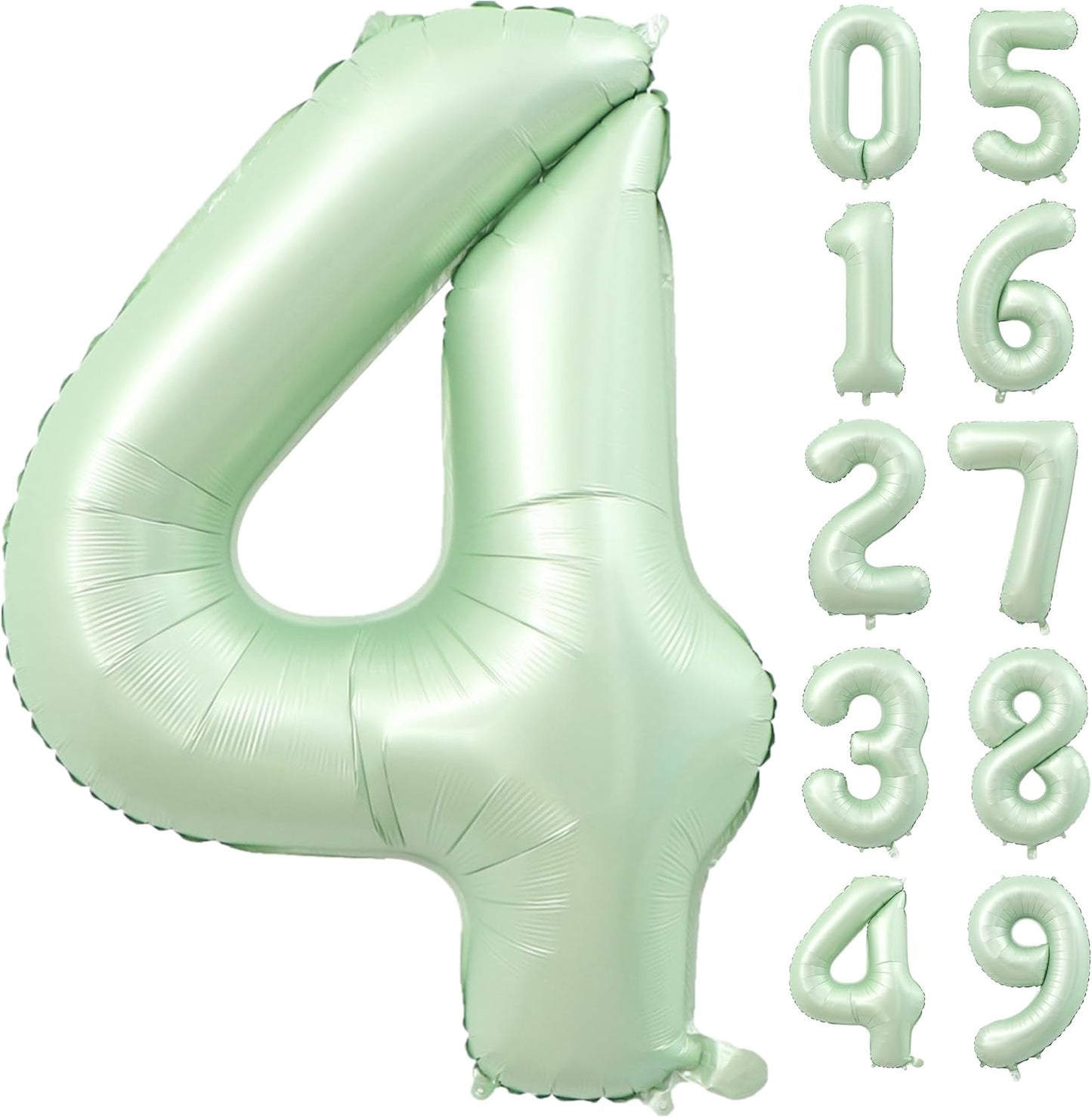 40 inch Olive Green Number 4 Large Foil Number Balloons Set 0-9, Olive Green 4 Helium Balloons for Girls Boys 4th 14th 24th Birthday Anniversary Graduation Jungle Safari Party Decoration Supplies
