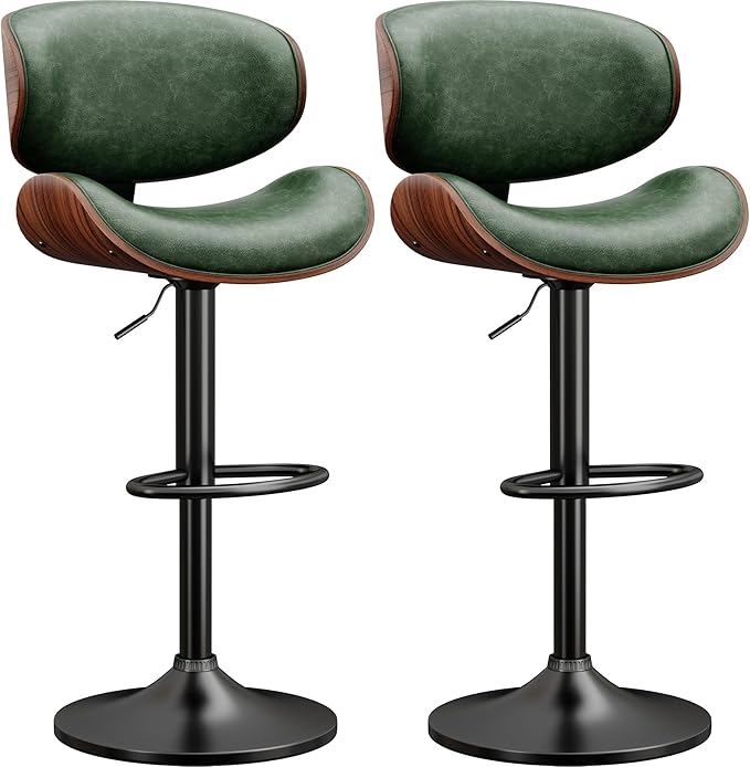 YaFiti Bar Stools Modern PU Leather Adjustable Swivel Barstools, Kitchen by YaFiti