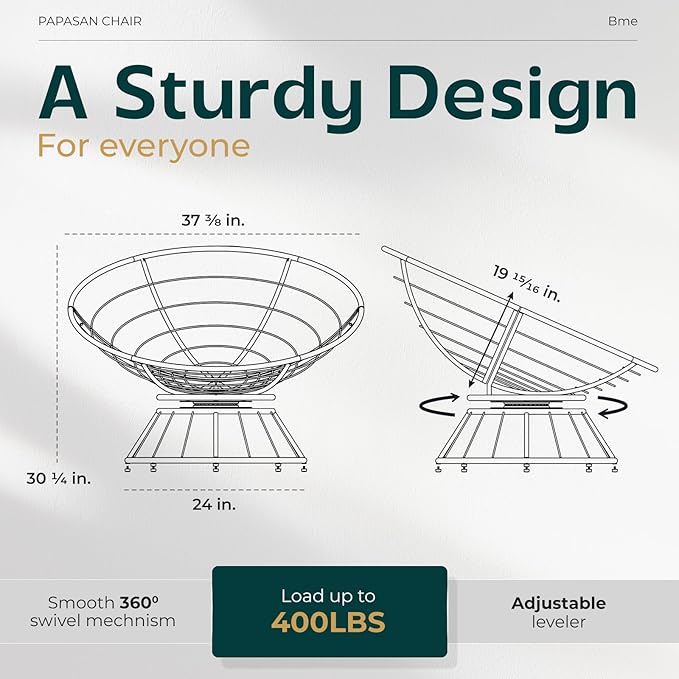 Bme 40" Ergonomic Wicker Papasan Chair - Image 2