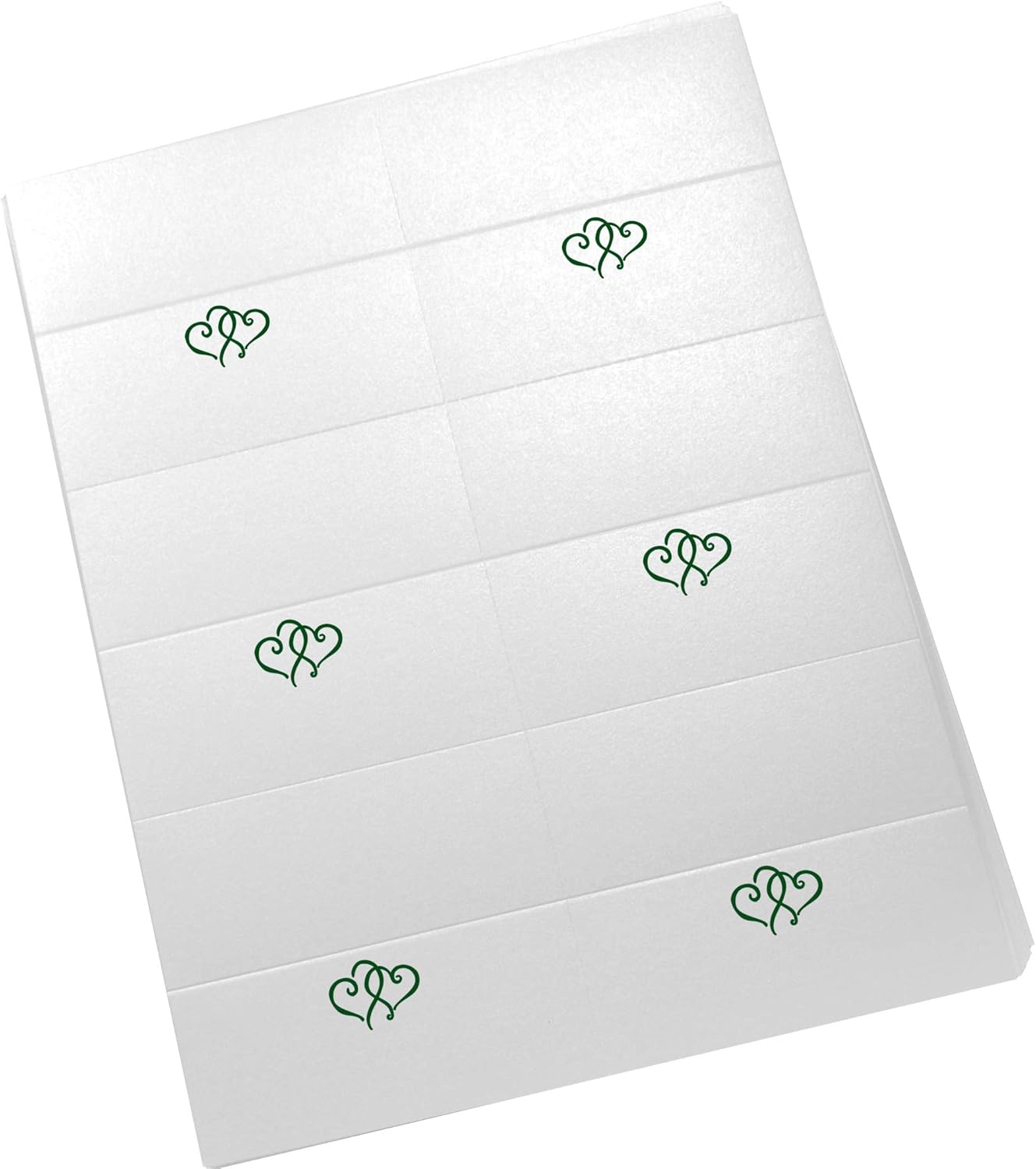 Linked Hearts Printable Place Cards, Hunter Green (Choose Color), Set of 60 (10 Sheets), Laser & Inkjet Printers - Wedding, Party, Dinner, and Special Events - Made in the USA