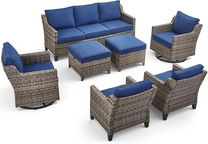 7 Piece Outdoor Patio Furniture Set-All Weather Outdoor Conversation Sets - Image 9