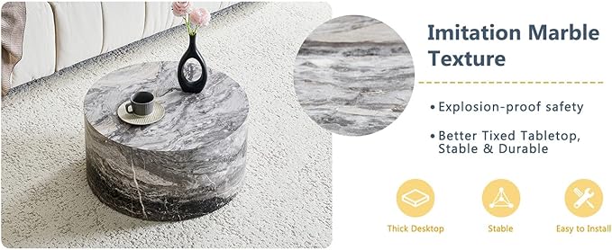 23.6'' Modern Round Coffee Table - Image 8