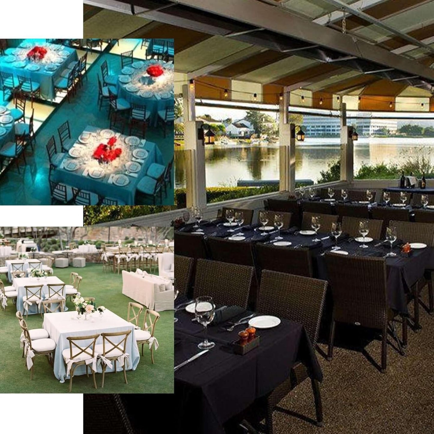 Efavormart 90" Wholesale Linens Polyester Square Linen Tablecloth for Kitchen Dining Catering Wedding Birthday Party - Lime Green