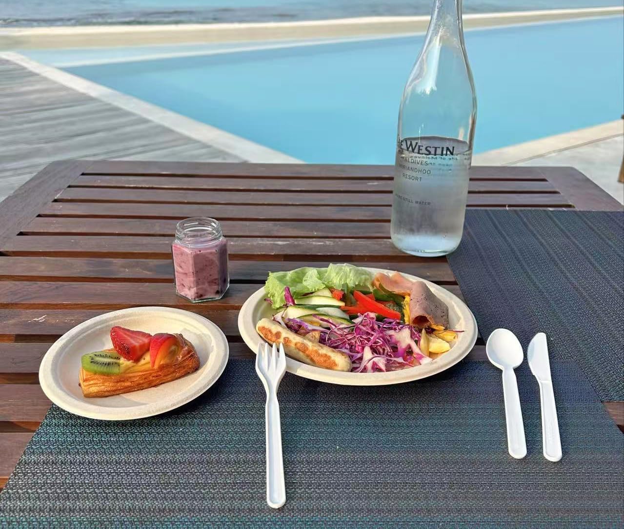 GreenWorks 6" Compostable CPLA Cutlery Kits, BPI Certified 200 Sets (Fork, Spoon,Knife,Napkin 4 in 1) Individually Wrapped With Compostable Bags，Alternative to Plastic Disposable Utensils