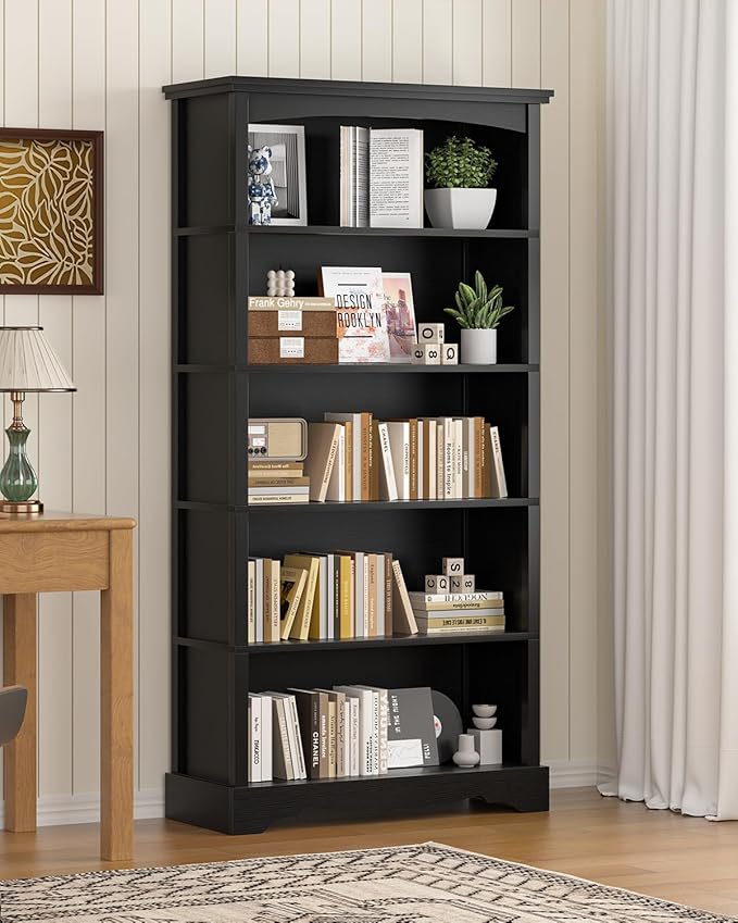 TVU 5-Tier Wooden Bookshelf, 31.5" W x 65" H ×9.9" D Bookshelf - Image 8
