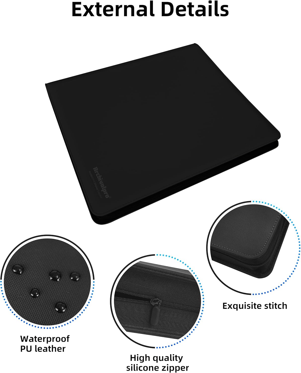 20 Pockets Premium Card Binder 1280 Cards Trading Card Binders Side Load Card Storage Display Album(20 Pocket 1280 Card Slot,Black)