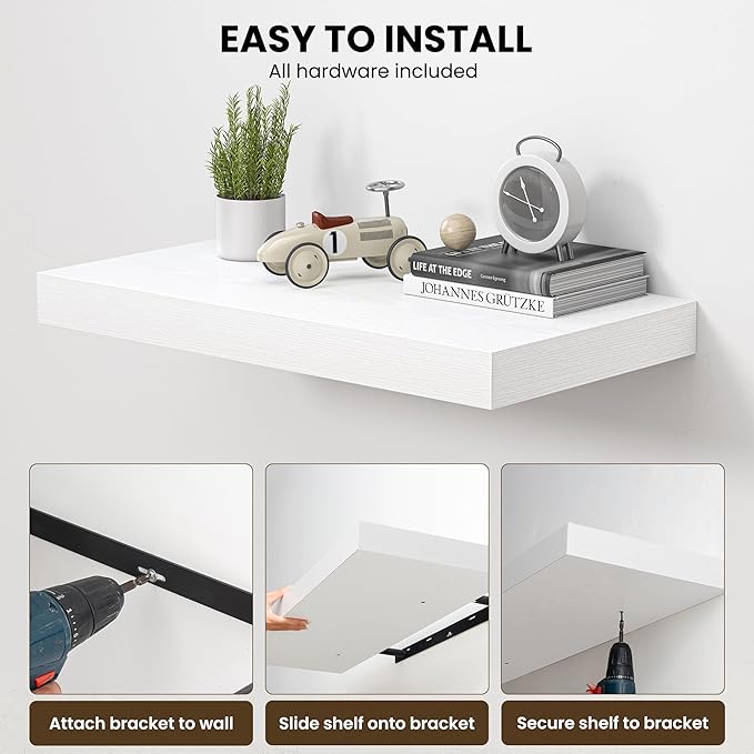 Dreamland 36" Floating Shelves for Wall, Wall-Mounted Shelves for Bedroom - Image 5