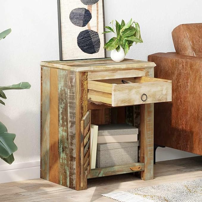 Gecheer Reclaimed Wood End Table by Gecheer
