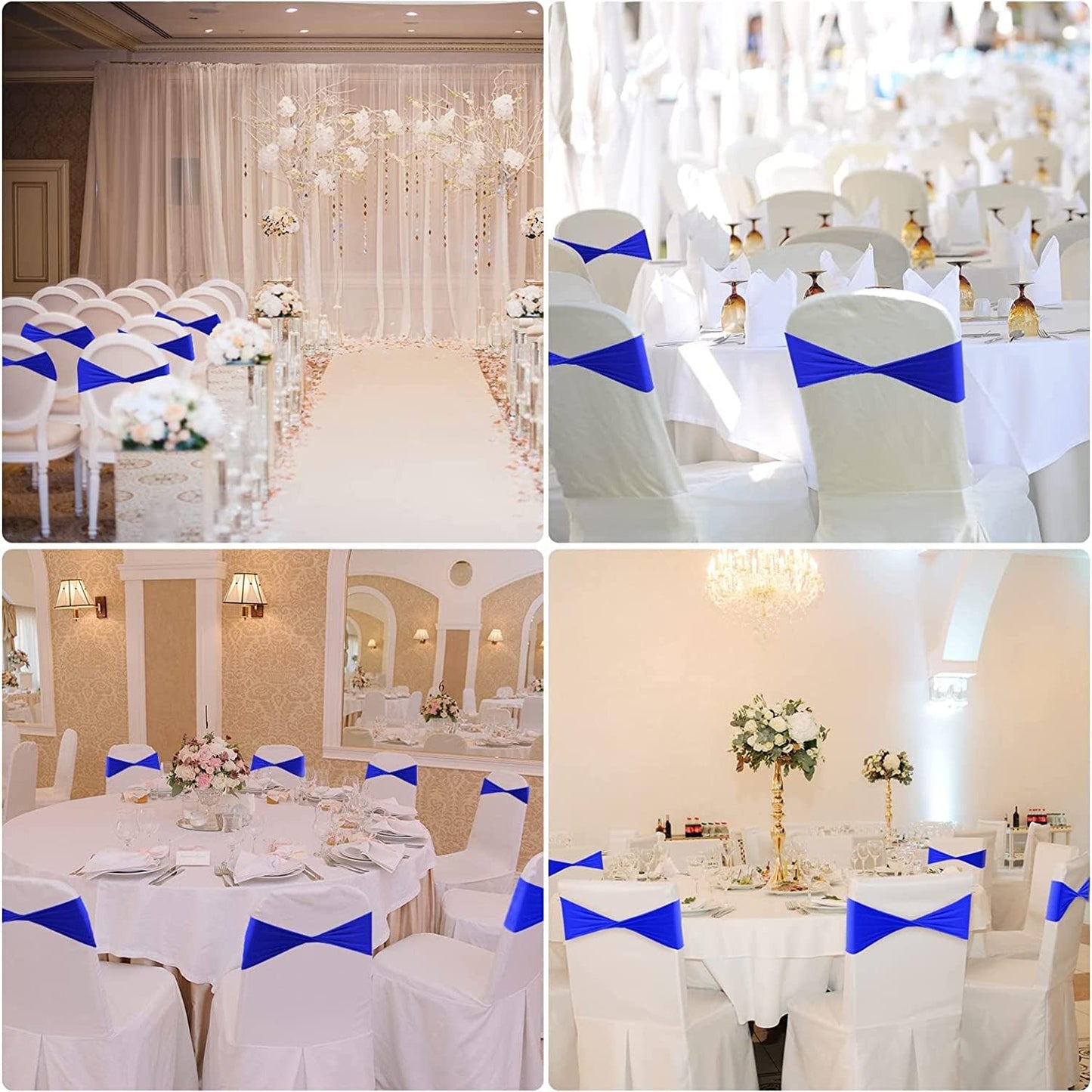 VDS Pack of 50 PCS | Eggplant | Spandex Chair Sashes Bows Without Buckle | Stretch Elastic Banquet Universal Folding Chair Band Tie with for Wedding Party Conference Celebration Event Decoration