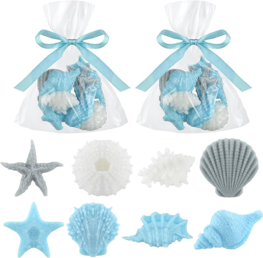 200g Sea Glass Soap Decor Seashell Decorative Soaps for Bathroom Home Decor Beach Wedding Nautical Wedding Party Favors Beach Bridal Shower Favors(Seashell)